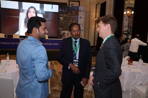 2 L to R- Sarathkumar M.S, AVP-Communication, BYJU’S, Moses Manoharan, Chairperson, GDF & Mathew Johnston, Australian Government Department of Education, Skills & Employment at the event