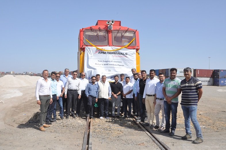 APM Terminals Pipavav receives the first train on Maersk service originating from the ceramics heartland of Morbi