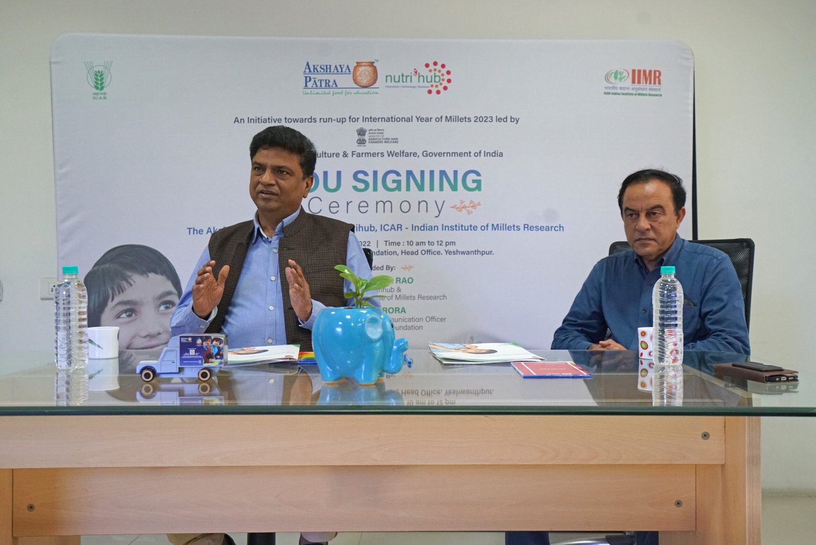 The Akshaya Patra Foundation inks an MOU with the Nutrihub, Indian Institute of Millets Research