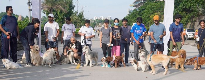 Dogathon, a novel run involving dogs and their owners held first time in Hyderabd to raise for street dogs, women and transgenders menstrual hygiene held. 27 dogs participated-22