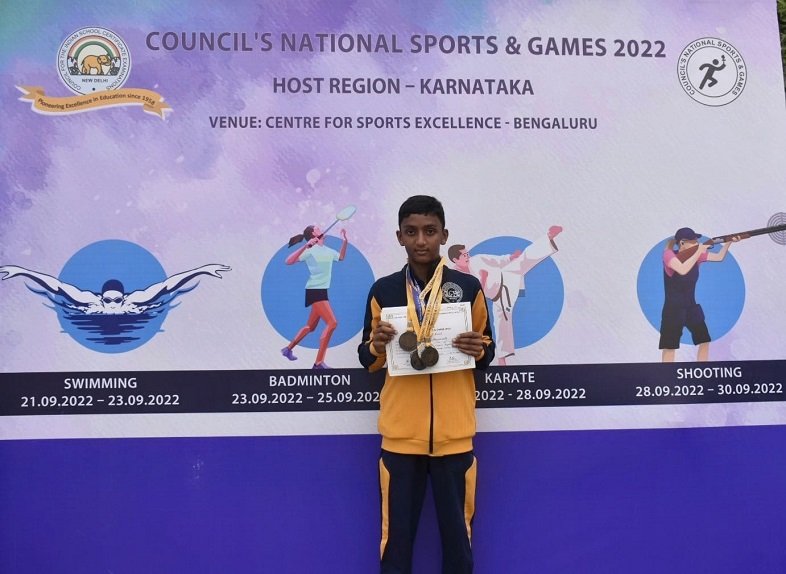 The International School bags multiple medals at National Level Swimming Championship