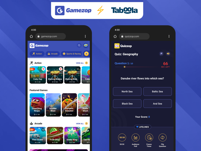 Gamezop partners with Taboola to boost ad revenue and engagement for 45 million users