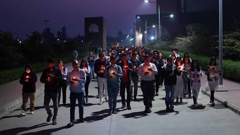 IIM Kashipur observes International Day for the Elimination of Violence Against Women through candle march