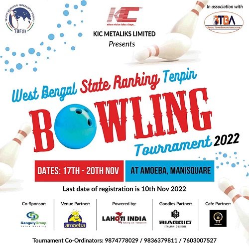 West Bengal State Ranking Tenpin Bowling Tournament from 17th to 20th of November 2022