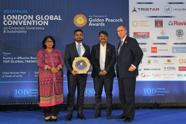 Cummins India Limited wins the prestigious Golden Peacock Sustainability Award 2022