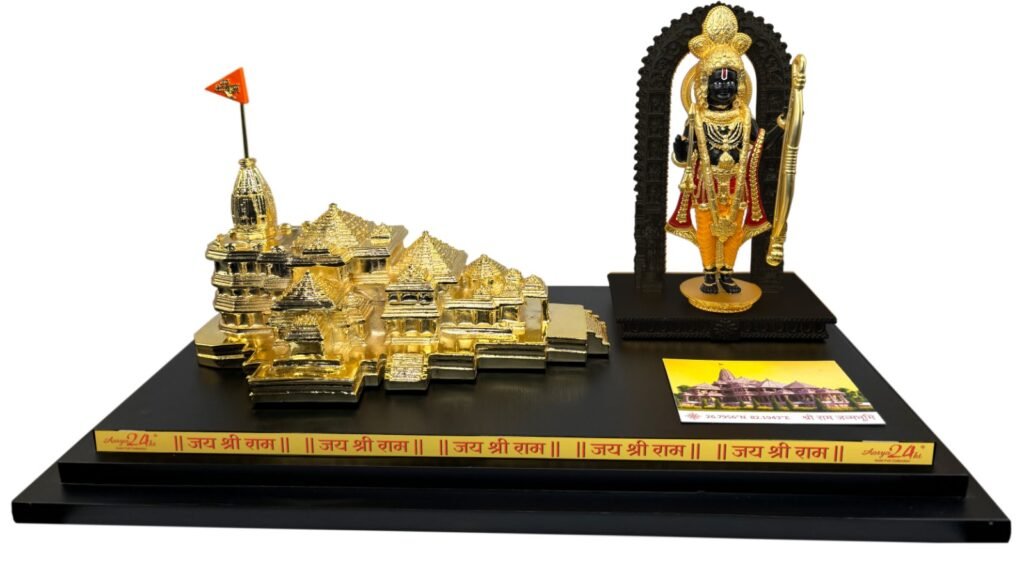 Aarya24kt unveils the latest creations, the Ayodhaya Temple Gold Foil Frame and Gold-Plated Idol
