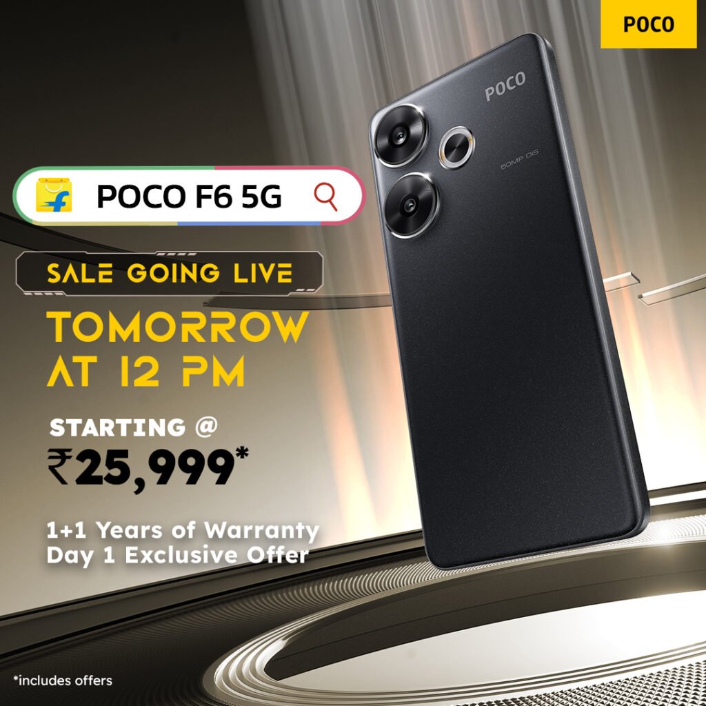 The Flagship POCO F6 5G with Snapdragon® 8s Gen 3 Processor goes on Sale today
