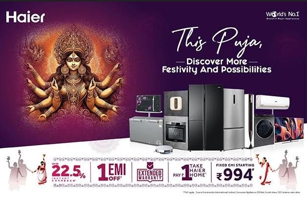 Haier India announces exciting discount offers for Durga Puja: 22.5% instant discount, more