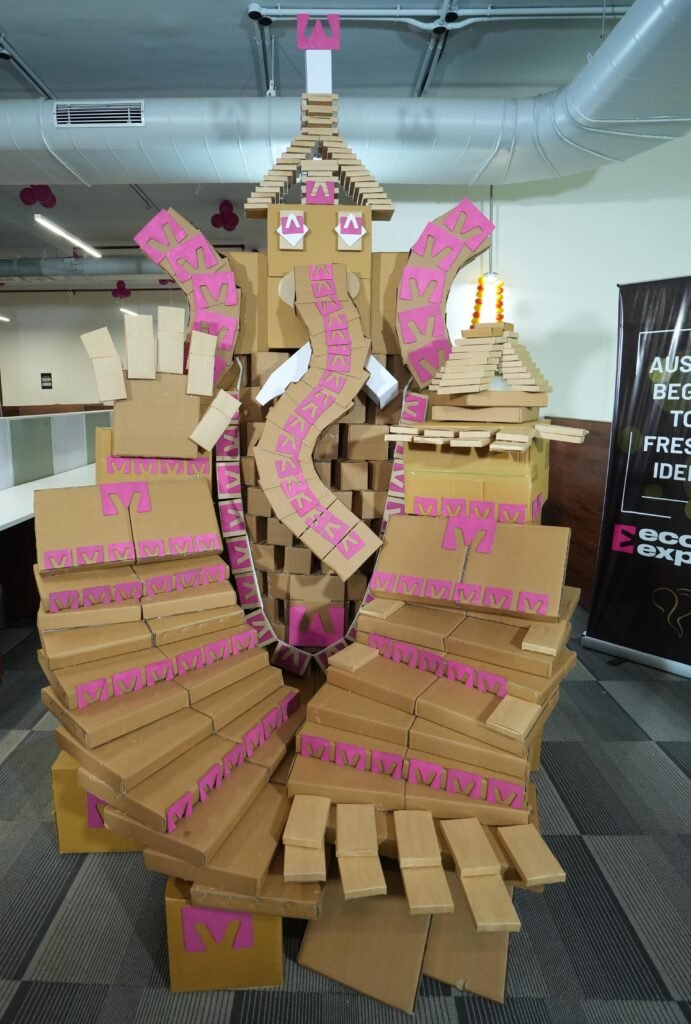 Ecom Express Unveils 11-ft Ganpati Idol Crafted from 1001 Delivery Boxes, Celebrating Inclusion and Creativity This Festive Season