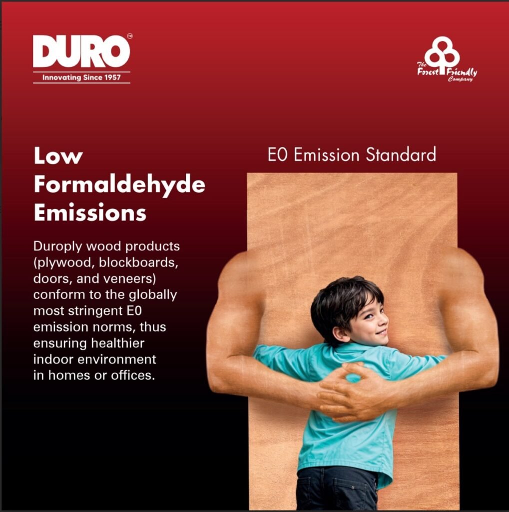 "Duroply Products Now Meet E0 Emission Standards for Improved Air Quality"